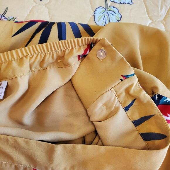 Soft Surroundings‎ floral wide leg palazzo pants fringed belt size XL - Picture 10 of 11